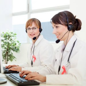 Doctors working at call center